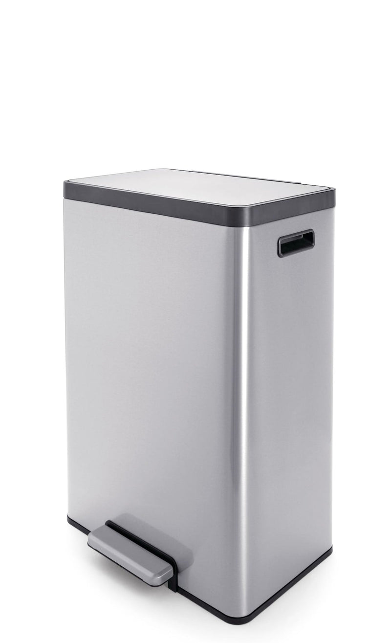 type A Stainless Steel Rectangular Dual Compartment Garbage Can, 2 x 20-L U7