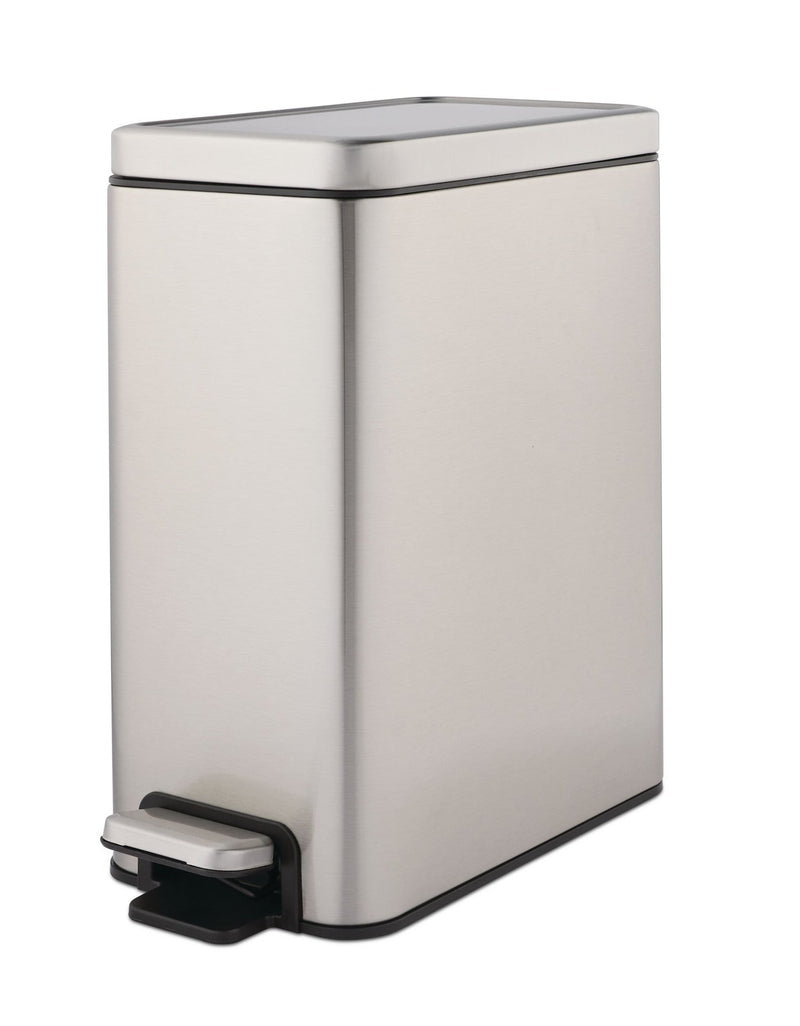 Type A Stella Slim Stainless Steel Rectangular Step Indoor Refuse Container, 10-L R2