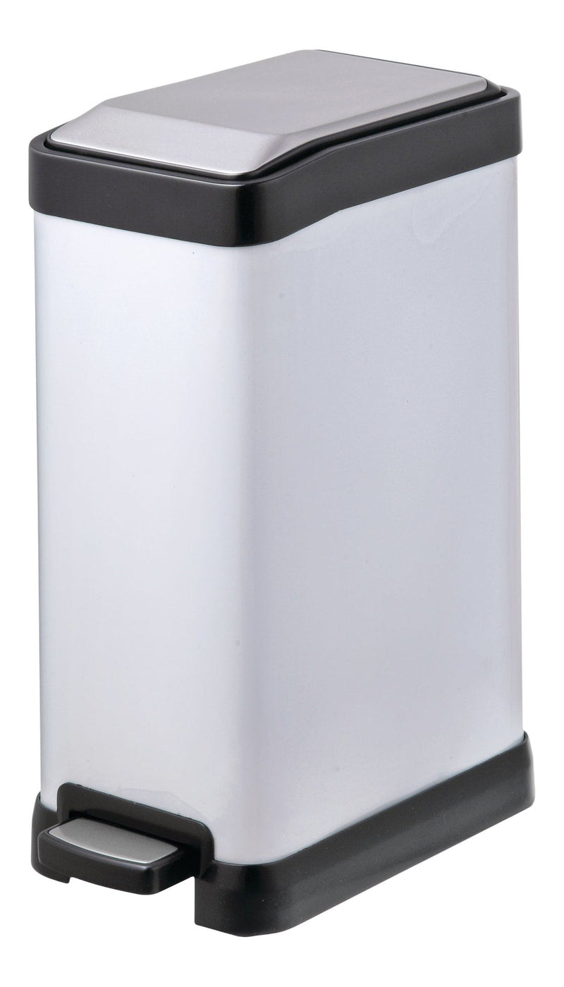 type A White Stainless Steel Rectangular Step Garbage Can, 8-L F2