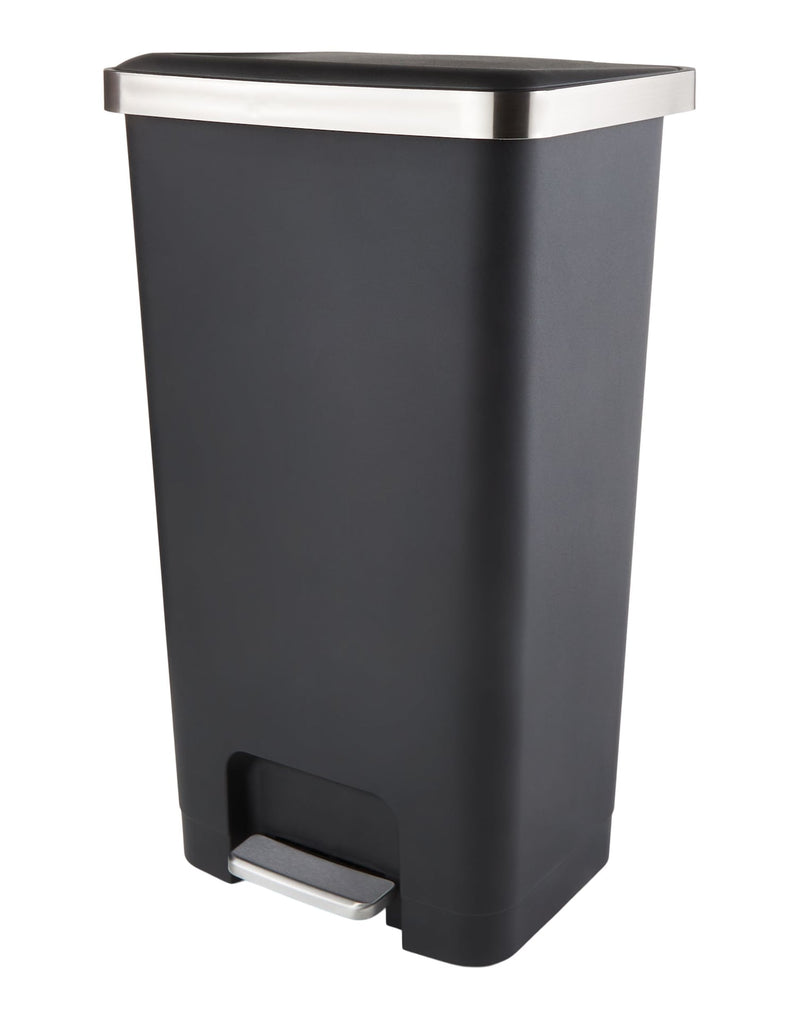 Type A Wide Black Resin Garbage Can, 45-L Y6