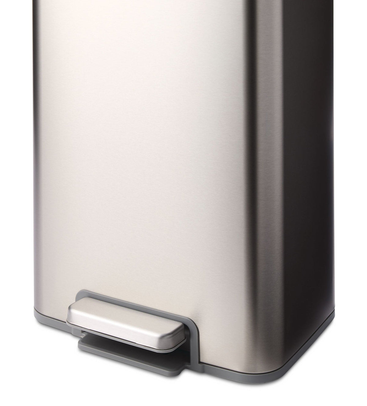 type A Wide Stainless Steel Rectangular Step Garbage Can with Slow Close Lid, 30-L