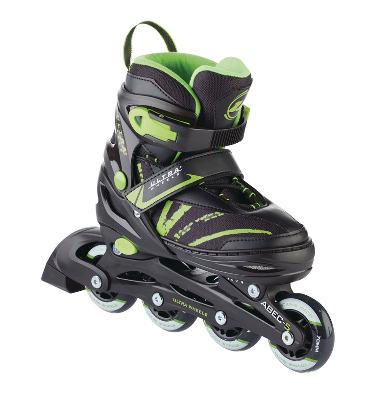 Ultra Wheels Adjustable Inline Skates, Green, Assorted Sizes F0