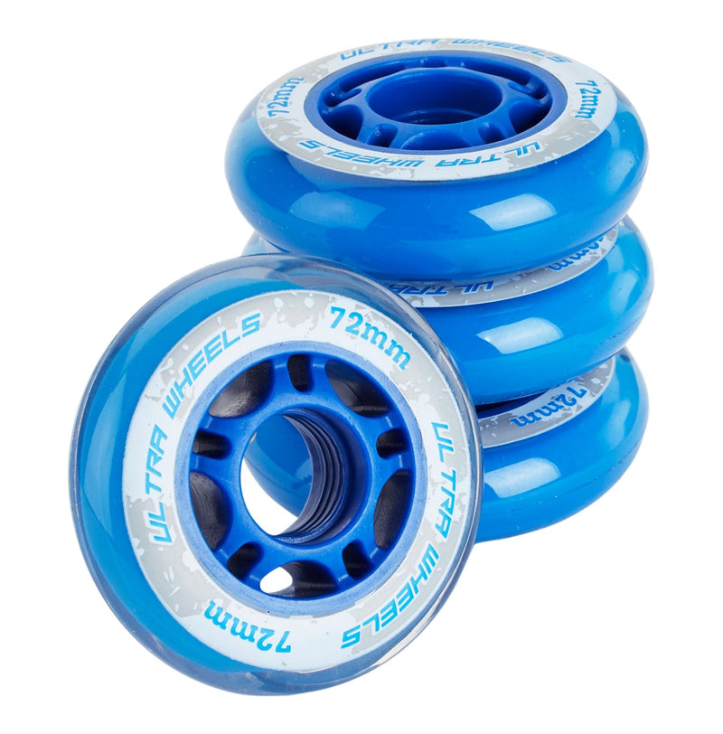 Ultra Wheels Replacement Inline Skate Wheels, Blue, 4-pk, Assorted Sizes Q9