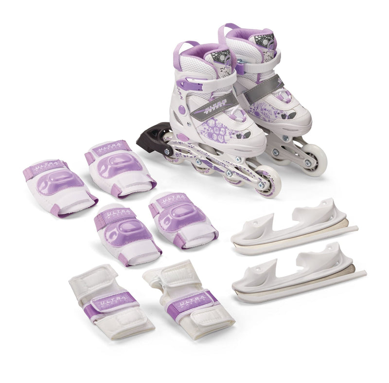 Ultra Wheels Switchers Ice/Inline Skates with Pad Set, Purple, Youth A9