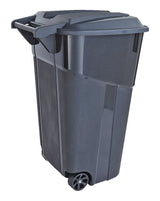 United Solutions Plastic Rectangular Wheeled Outdoor Garbage Can, Black, 121-L (32 US gal)