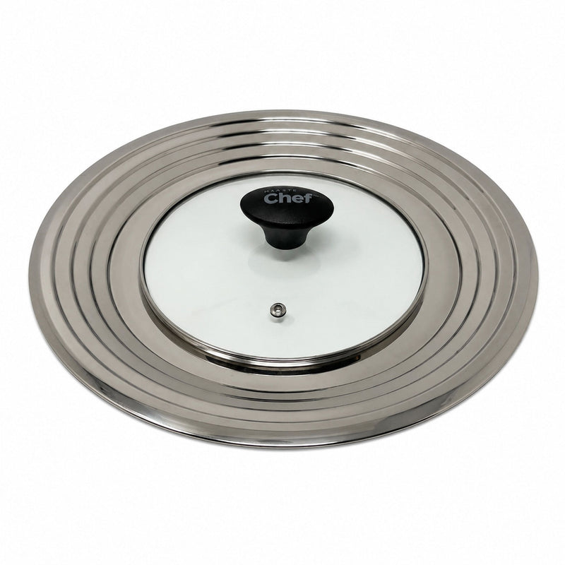 Universal Stainless Steel Glass Lid for Pots & Pans, Fits (24 cm) to (32 cm) R6