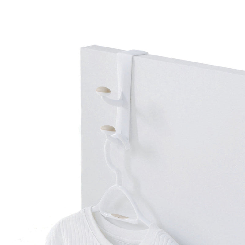 Urbana Plastic 2-Hook Over the Door Hook, White, 10-in I9