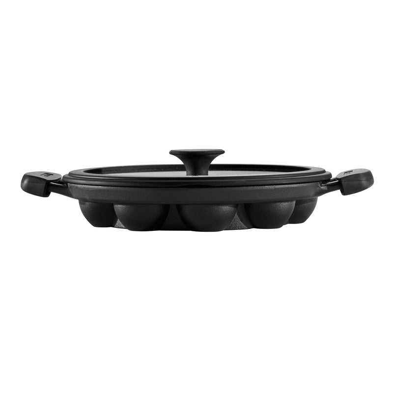 Utsava Pre-Seasoned Cast Iron Paniyarrakal with Lid L8