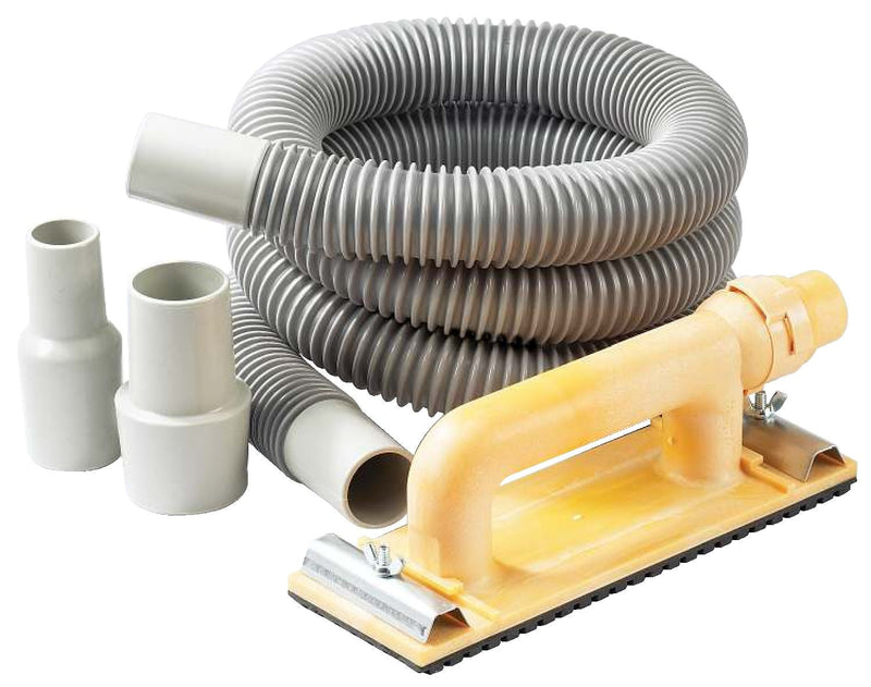 Vac-Hand Dust-Free Sander Kit with 6-in Hose, Shop-Vac/Vacuum Adaptors & Medium Grit Sandpaper O5