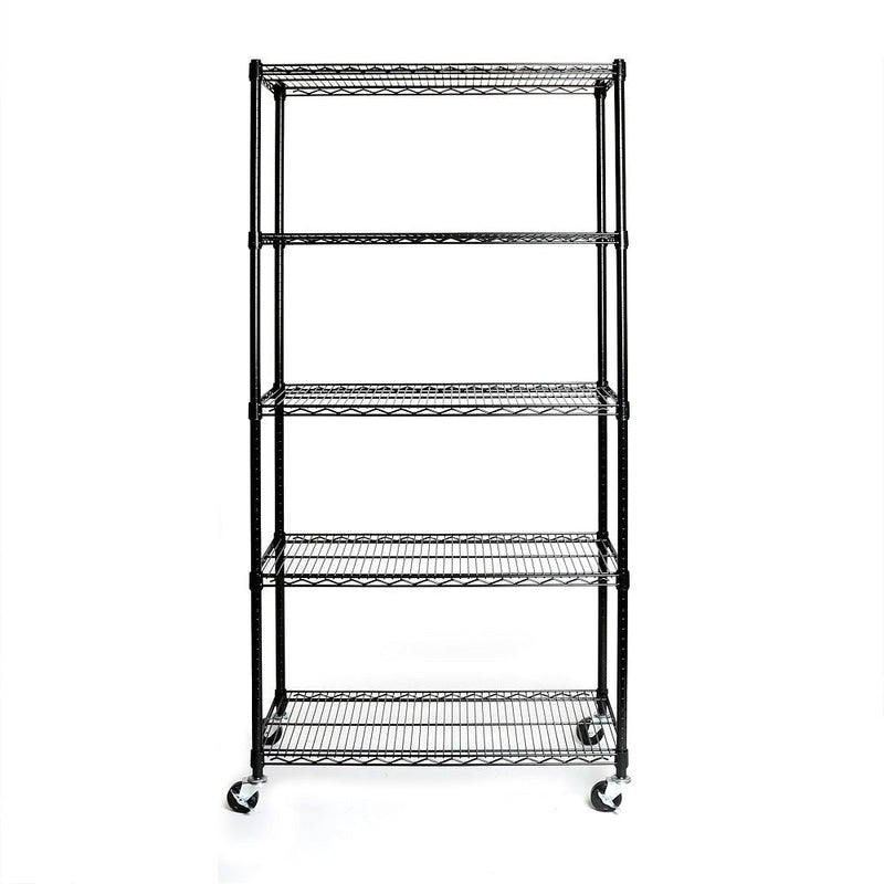 Vancouver Classics 5-Tier NSF Steel Shelving, 36-in x 18-in x 72-in, Black Q4