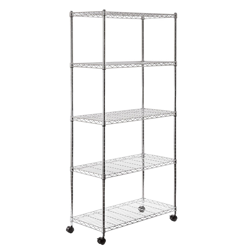 Vancouver Classics, 5-Tier Steel Wire Shelving, 30-in x 14-in x 60-in, Chrome D3