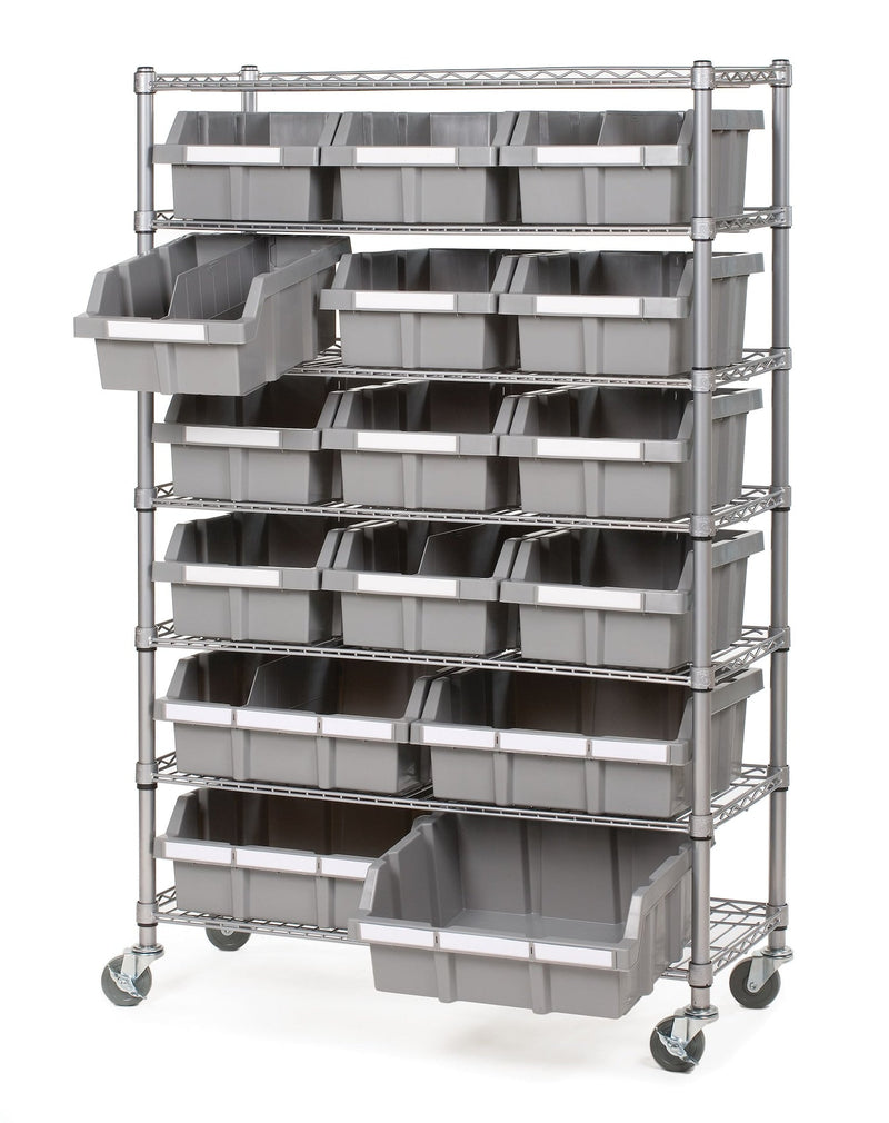 Vancouver Classics 7-Tier NSF 16-Bin Rack Shelving, 36-in x 14-in x 56-in Z5