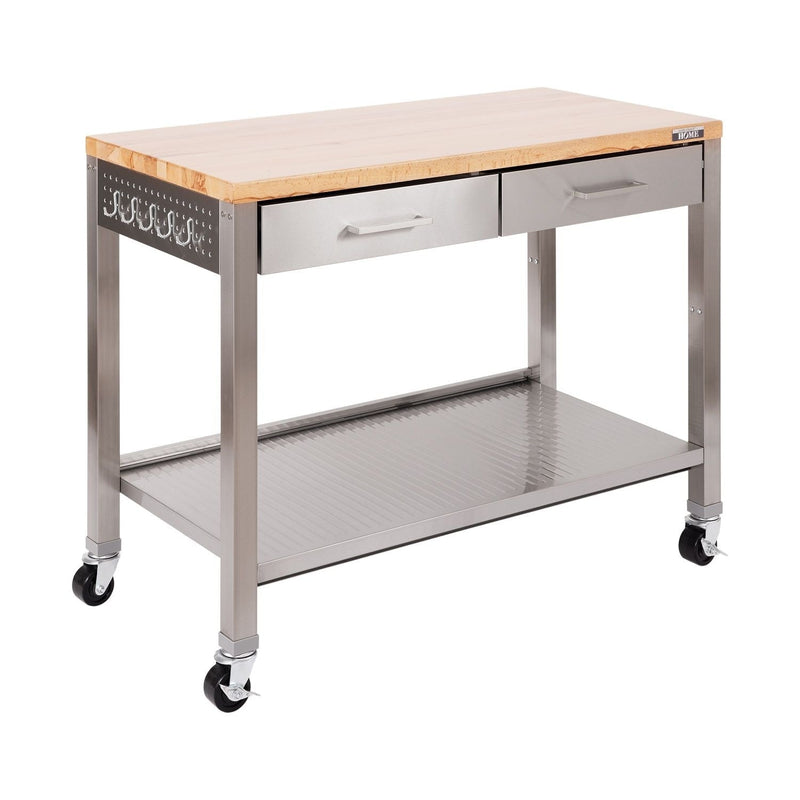 Vancouver Classics, Work Center Island Table, Stainless Steel, 48-in x 24-in x 36-in D7