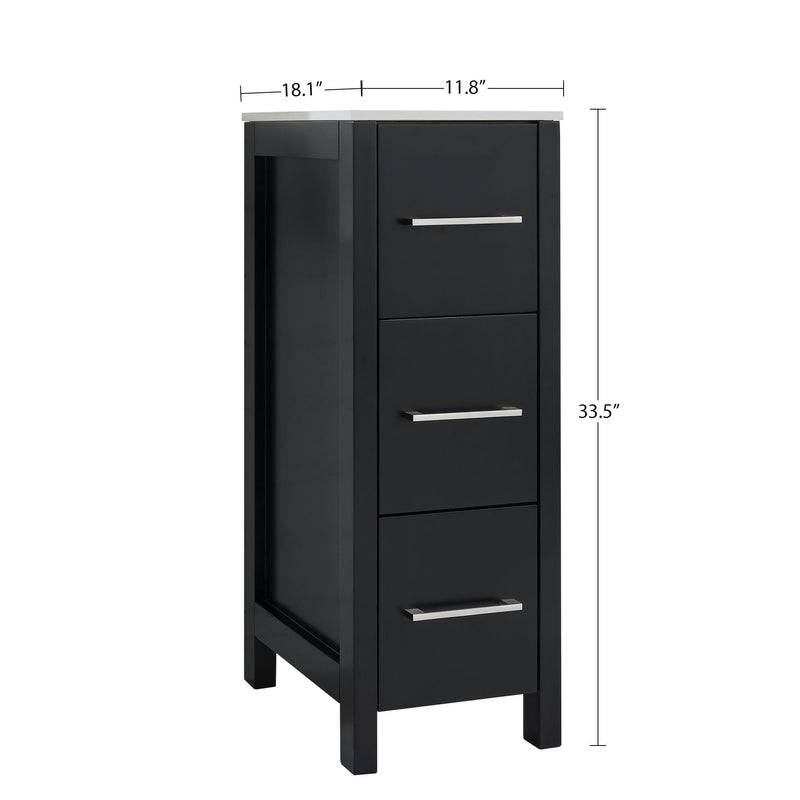 Vanity Art Brescia Vanity Side Cabinet, 12-in K4
