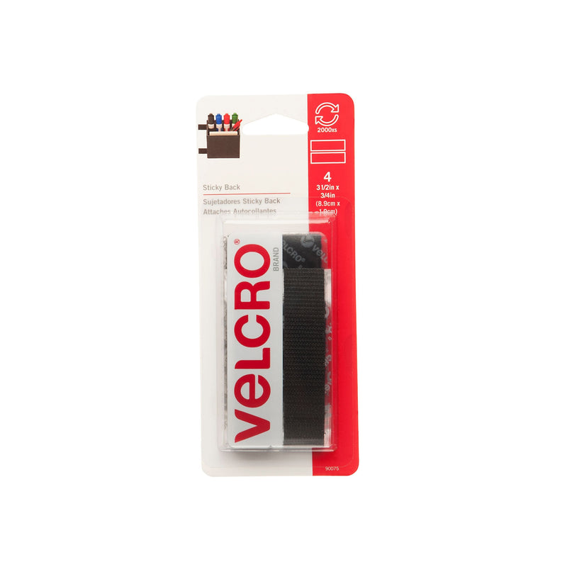 Velcro Adhesive General Purpose Sticky Back Tape, 3-1/2 x 3/4-in, 4-pk B6