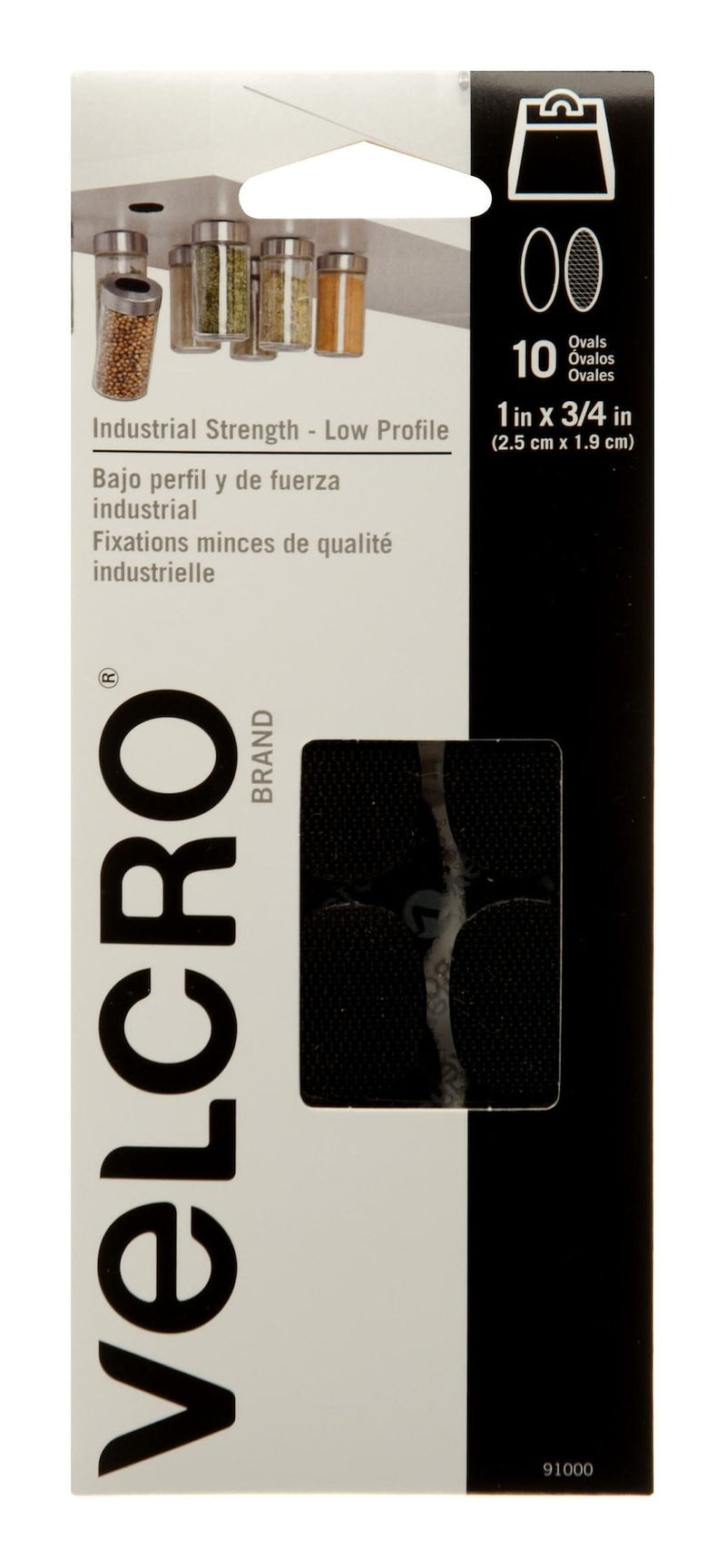Velcro Industrial Strength Low Profile Heavy Duty Spots, 1 x 3/4-in, Assorted Colours, 10-pk B5