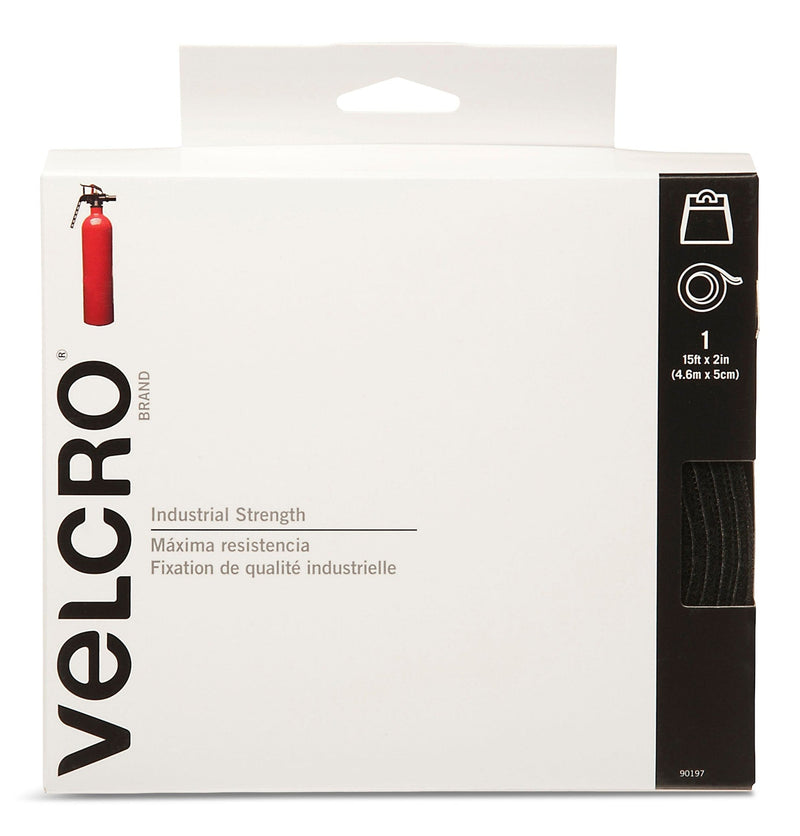 Velcro Industrial Strength Tape, Black, 15 ft x 2 in Q3