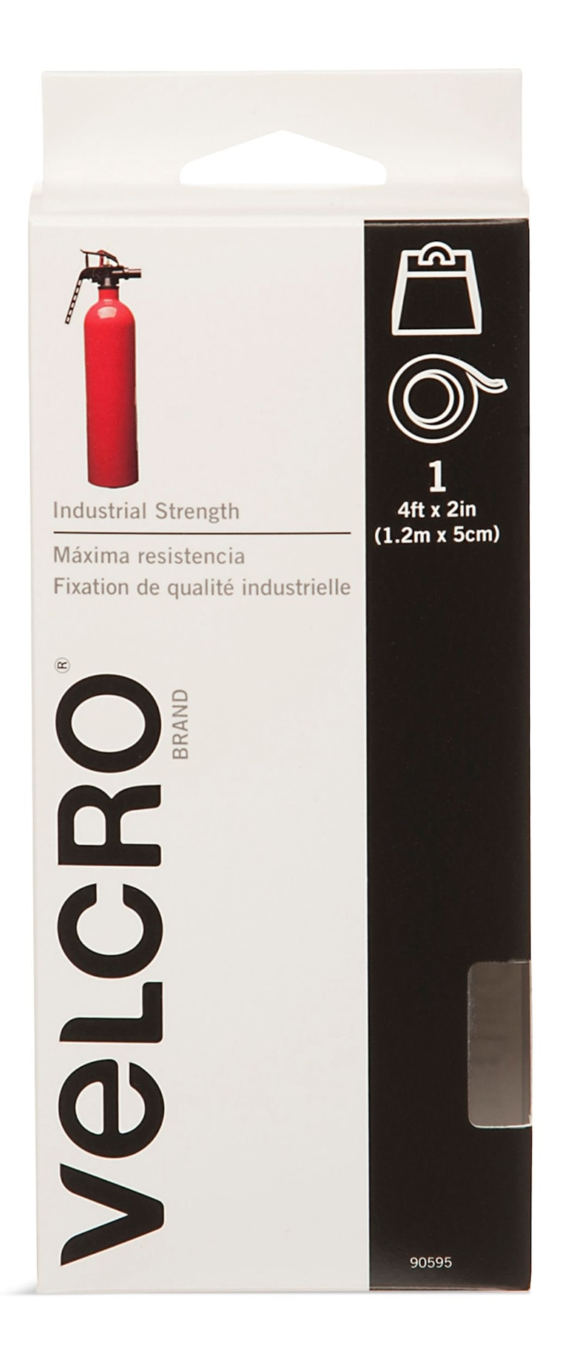 Velcro Industrial Strength Tape, White, 4-ft x 2-in, 1-pk M1