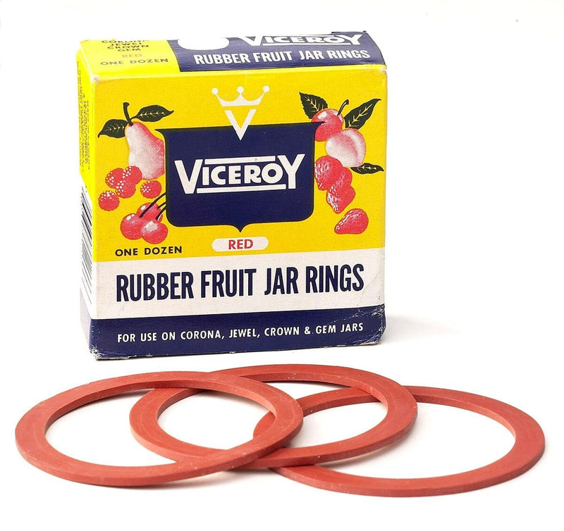 Viceroy Rubber Fruit Jar Rings for use on Corona, Jewel, Crown and GEM Jars, 12-pk O2