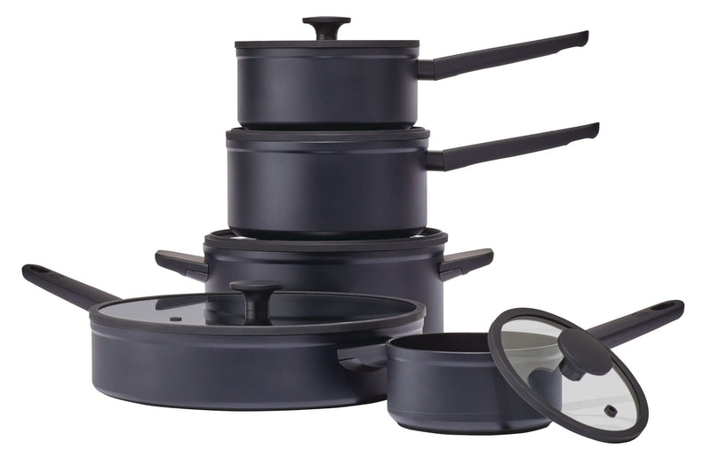 Vida by PADERNO 10-Piece Non-Stick Cookware Set, Black, Vida by PADERNO Non-Stick Cookset, Blue, 8-pc, Vida by PADERNO Aluminum Non-Stick Frypan,... M2