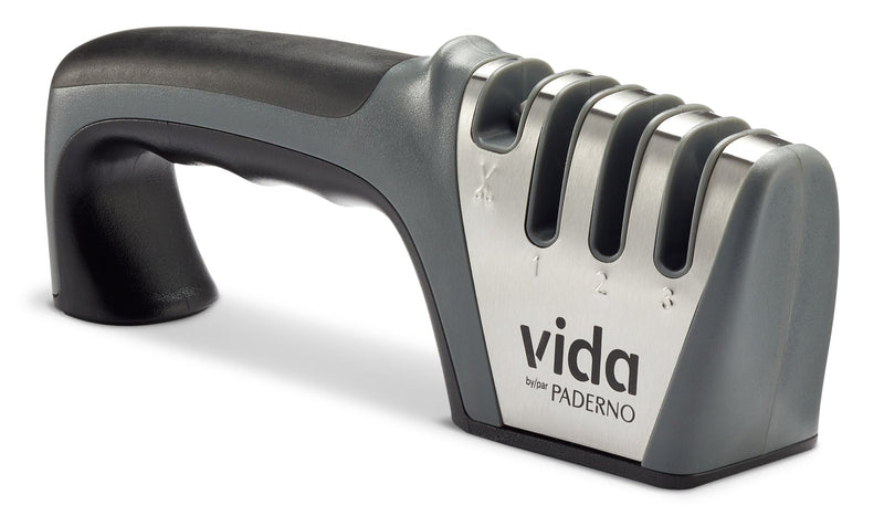 Vida by PADERNO 4-in-1 Knife & Shear Sharpener with Ergonomic Grip A3