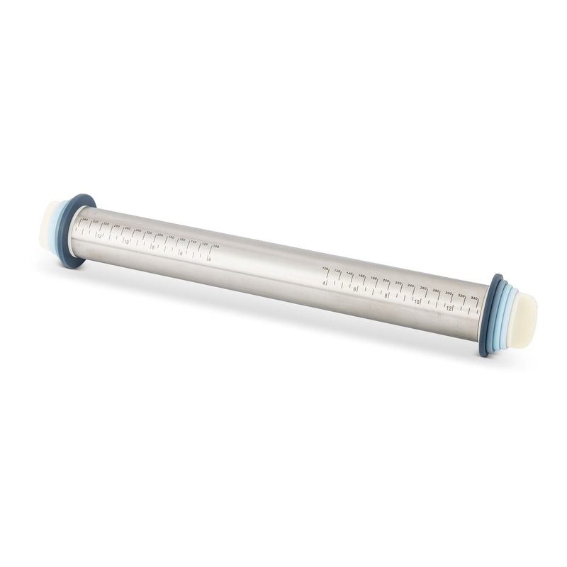 Vida by PADERNO Adjustable Stainless Steel Rolling Pin with Thickness Rings L4
