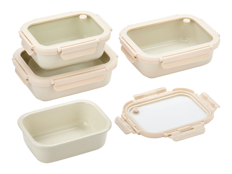 Vida By Paderno Ceramic Food Containers, Cream, 8-pc P4