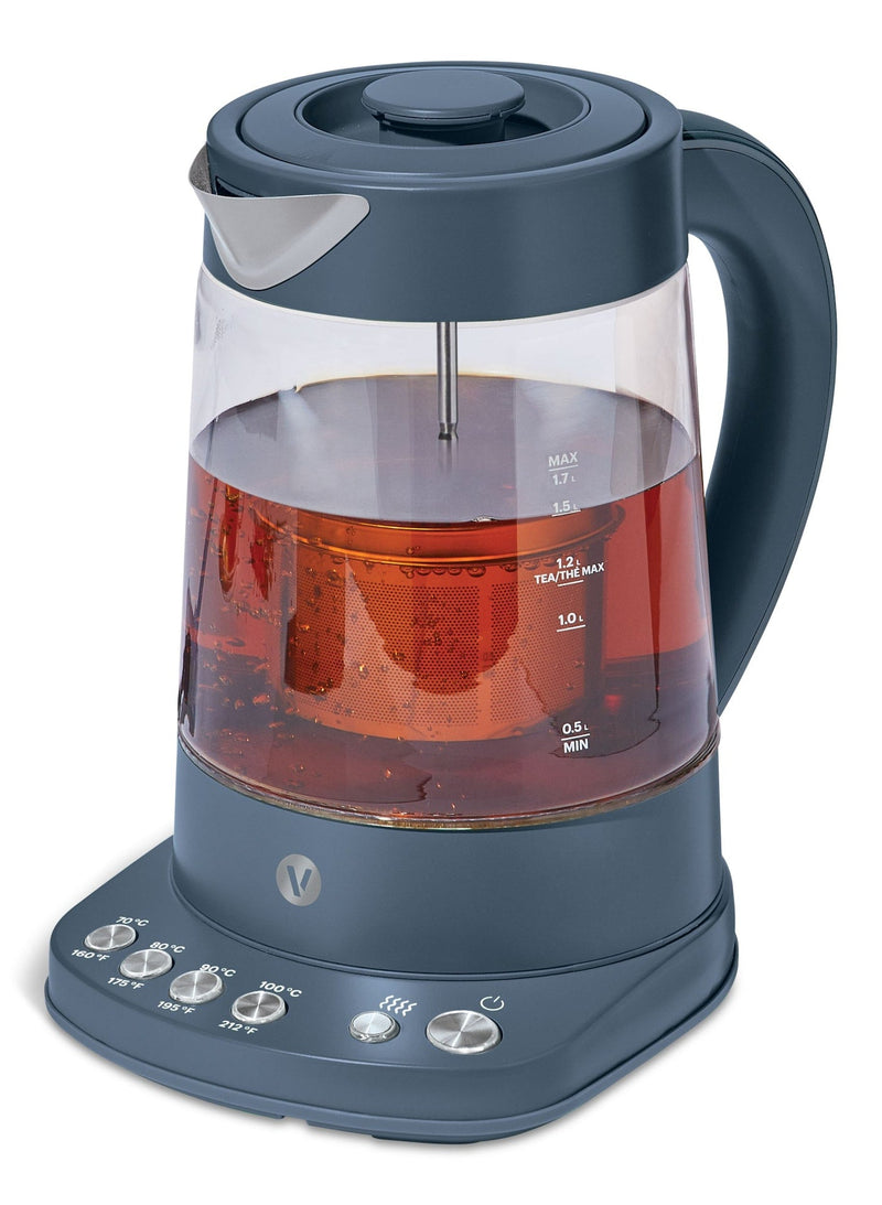 Vida by PADERNO Colour Series Electric Variable Temperature Steeping Kettle, Bluefin, 1.7-L F9