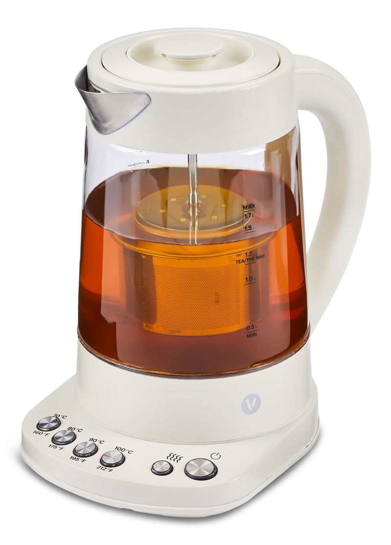 Vida by PADERNO Colour Series Electric Variable Temperature Steeping Kettle, Shortbread, 1.7-L W0