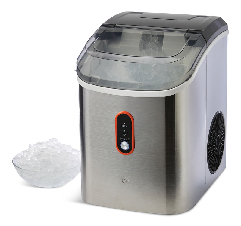 Vida by PADERNO Countertop Soft Nugget Ice Maker, 33-lb Ice/Day, Stainless Steel G6