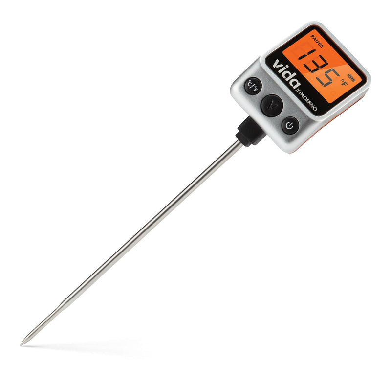 Vida by PADERNO Digital Instant Read BBQ Food Thermometer with Stainless Steel Probe W2