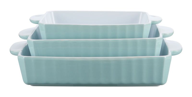 Vida by PADERNO Rectangular White/Blue Bake Set, 3-pc Q6