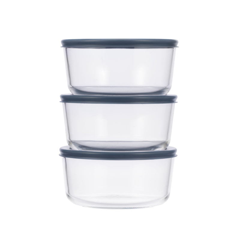 Vida by PADERNO Round Glass Food Storage Container Set with Lids, 6-pc F4