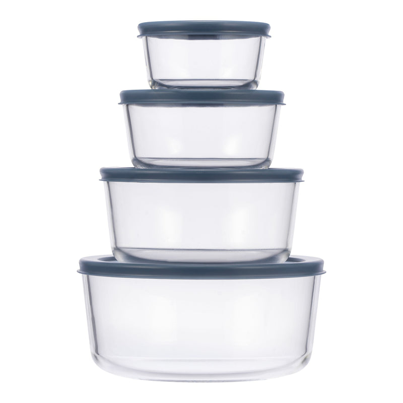 Vida by PADERNO Round Glass Food Storage Container Set with Lids, 8-pc B0