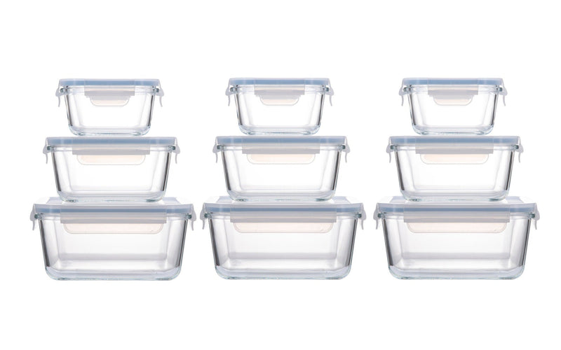 Vida By Paderno Square Glass Food Storage Container Set, 18-pc X5