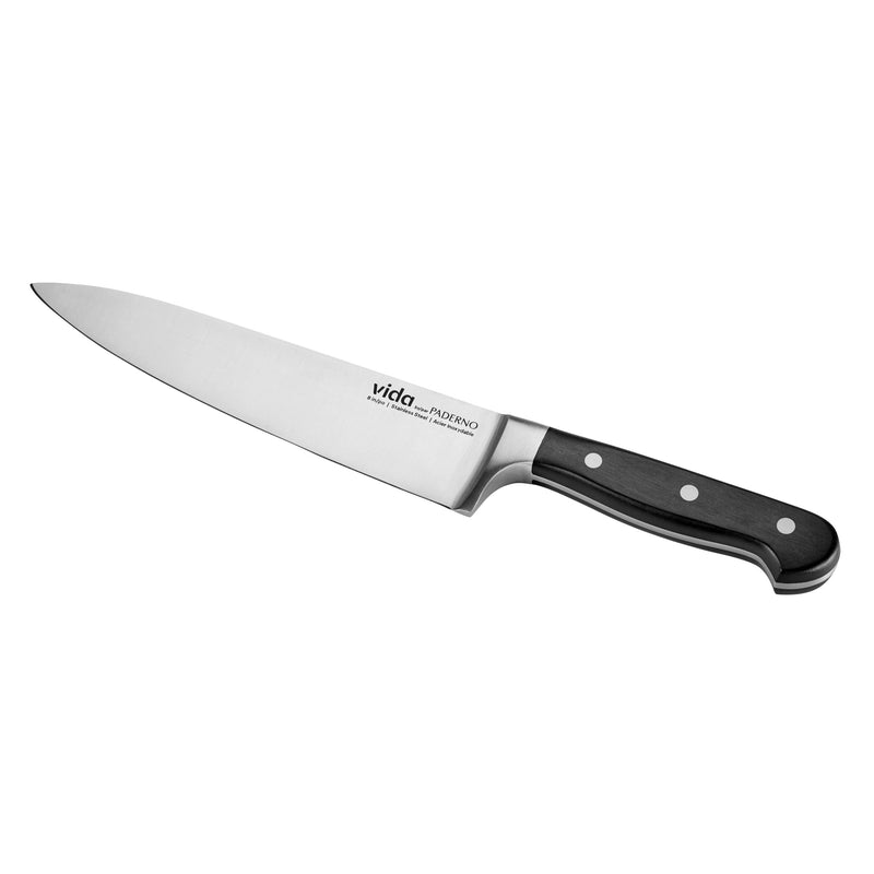Vida by PADERNO Stainless Steel Triple Rivet Chef's Knife, Ergonomic Grip, 8-in N7