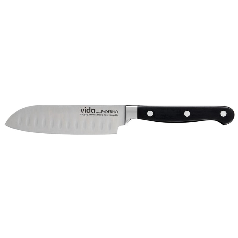 Vida by PADERNO Stainless Steel Triple Rivet Santoku Knife, Ergonomic Grip, 5-in F1