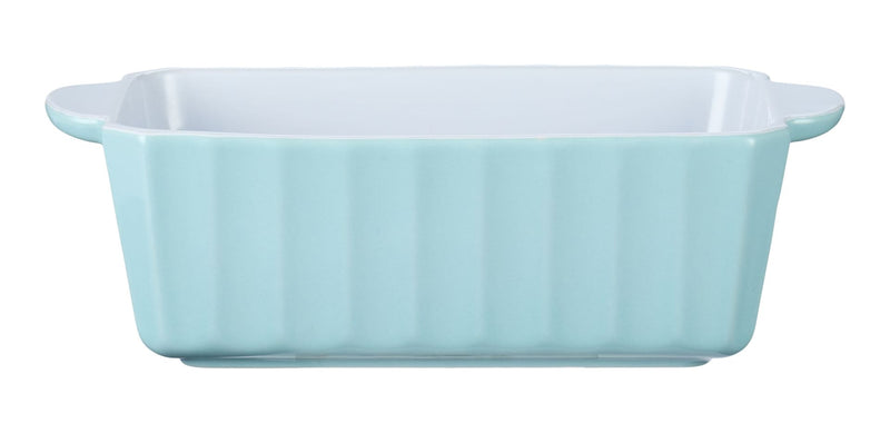 Vida by PADERNO White/Blue Ceramic Loaf Baking Dish, 1-lb P5