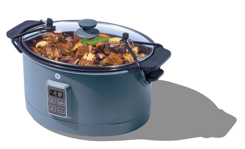 Vida Slow Cooker with Digital Control Panel, Bluefin, 6-qt E6