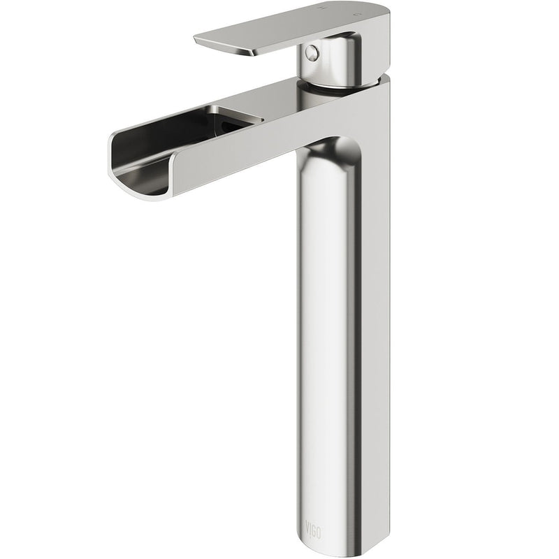 VIGO Amada 11-in Brushed Nickel Vessel Bathroom Faucet Q6