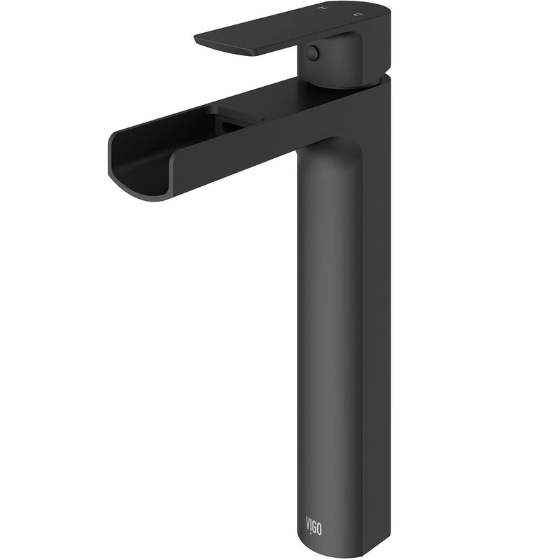 VIGO Amada Single Handle Vessel Sink Bathroom Faucet, Matte Black D0