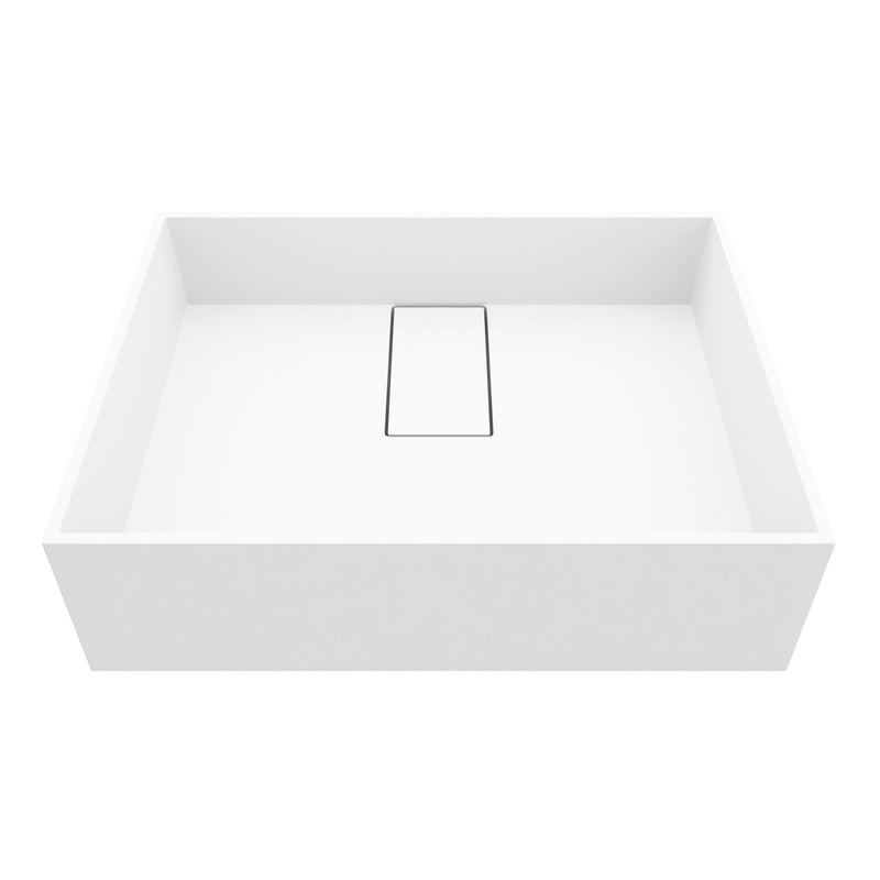 VIGO Bryant MatteStone 17x13-in Deep White Bathroom Sink/Basin with Rectangular Vessel P1