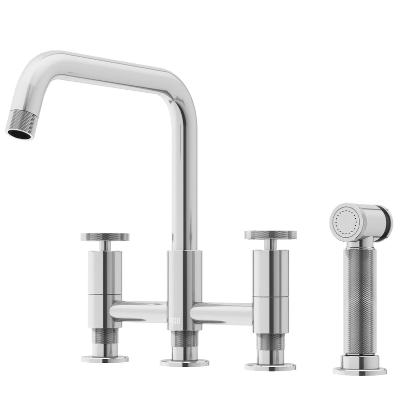 VIGO Cass 2-Handle Bridge Kitchen Faucet T2