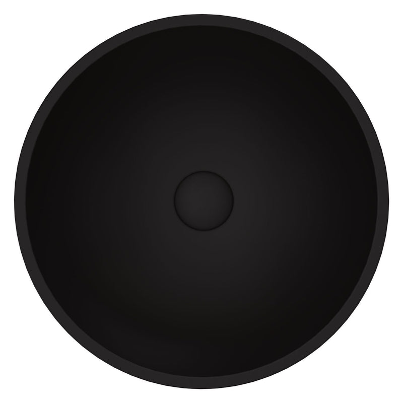 VIGO Cavalli MatteShell Round Vessel Bathroom Sink/Basin with Consistent Matte Finish, Black B0