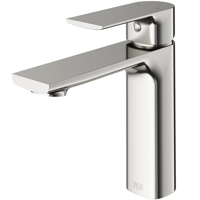 VIGO Davidson Single Handle Single Hole Bathroom Sink Faucet, WaterSense Certified, Brushed Nickel J2