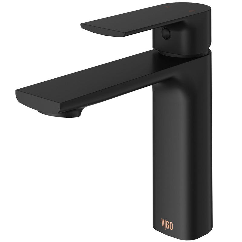 VIGO Davidson Single Handle Single Hole Bathroom Sink Faucet, WaterSense Certified, Matte Black S1