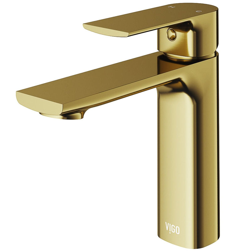 VIGO Davidson Single Handle Single Hole Bathroom Sink Faucet, WaterSense Certified, Matte Gold L3