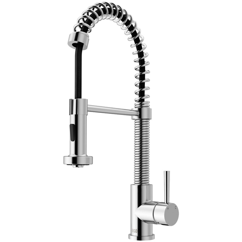 VIGO Edison Single Handle Pull Down Kitchen Faucet, Chrome U2