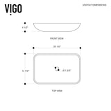 VIGO Glass Rectangular Vessel Bathroom Sink/Basin with Rounded Edges & Deep Bowl, Russet