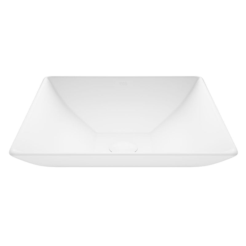 VIGO Hibiscus Matte Stone Round Vessel Bathroom Sink/Basin, Above-Counter Installation, White M4